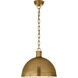 Thomas O'Brien Hicks 2 Light 16 inch Hand-Rubbed Antique Brass Pendant Ceiling Light, Extra Large