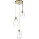 Gene 3 Light 17 inch Satin Gold Pendant Ceiling Light