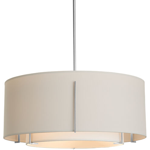 Exos 3 Light 23 inch Dark Smoke Pendant Ceiling Light in Natural Anna/Flax