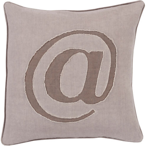 Linen Text 22 inch Camel, Taupe Pillow Kit