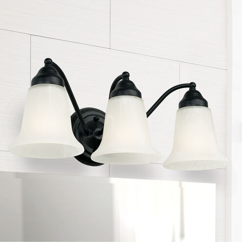 Brady 3 Light 19 inch Matte Black Vanity Light Wall Light