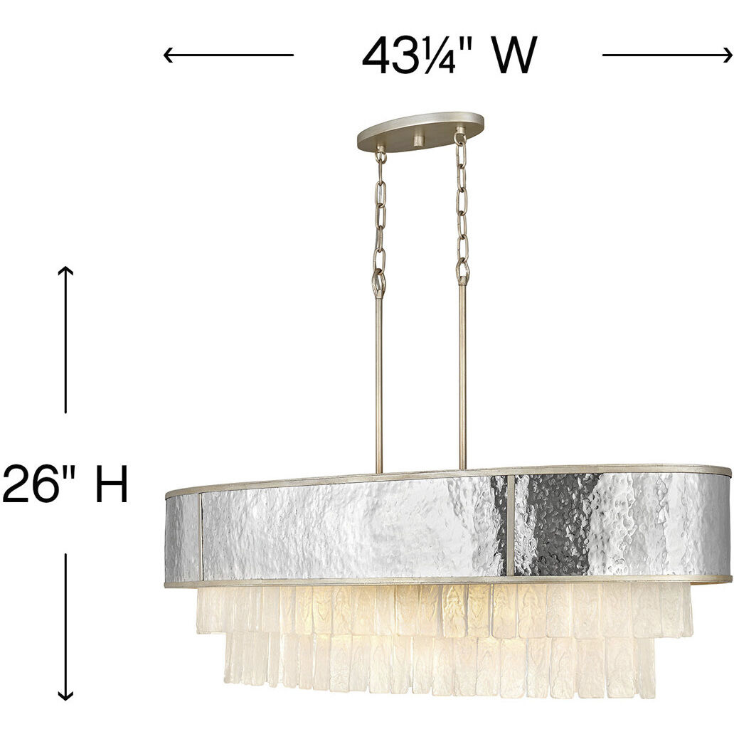 Reverie LED 43.25 inch Champagne Gold Chandelier Ceiling Light, Linear & Oval