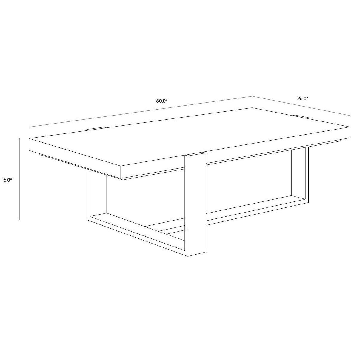 Tribecca 50 X 26 inch White / Polished Coffee Table