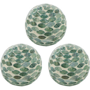 Capiz Green Decorative Ball, Set of 3