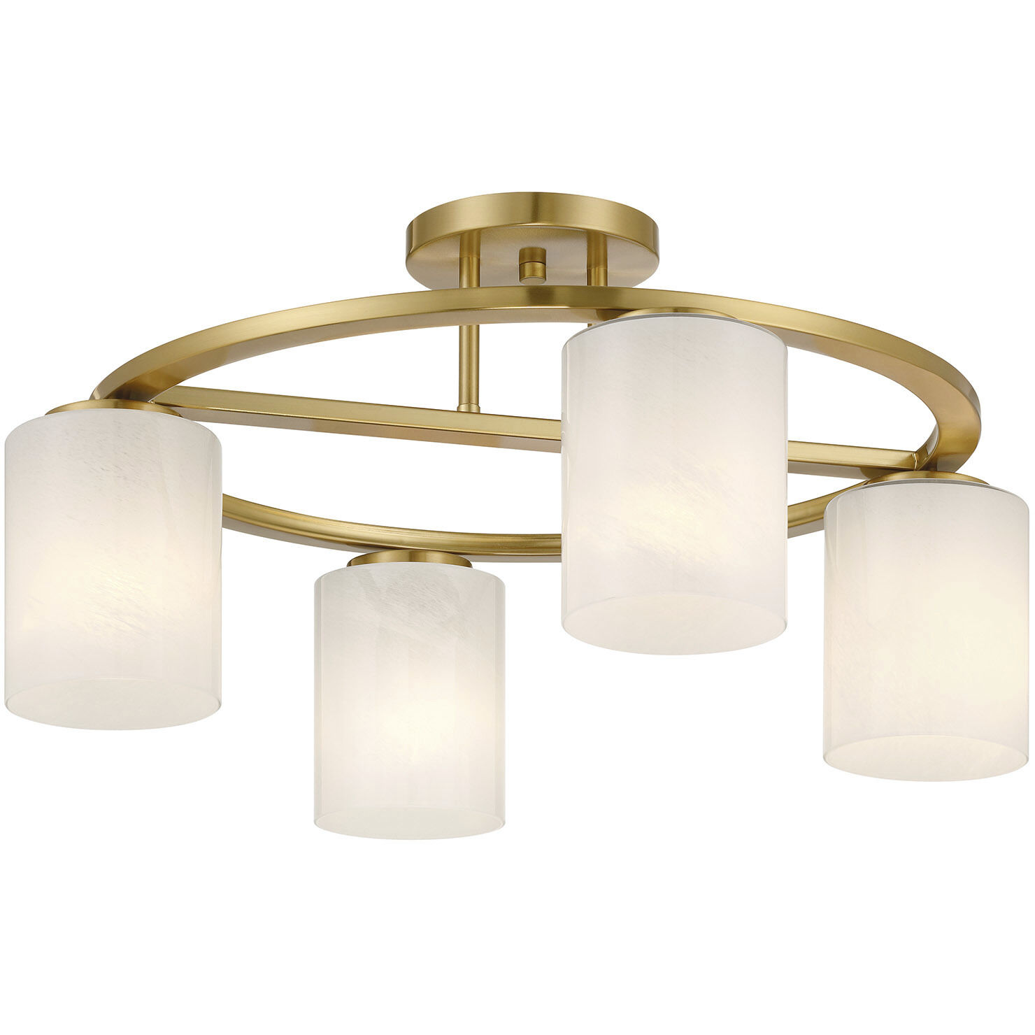 Herron 4 Light 24 inch Warm Brass Semi-Flush Ceiling Light