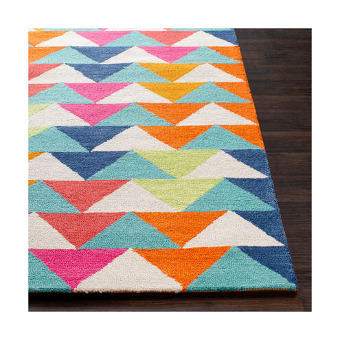 Technicolor 90 X 60 inch Mint/Lime/Ivory/Bright Pink/Bright Orange/Coral Rugs, Wool