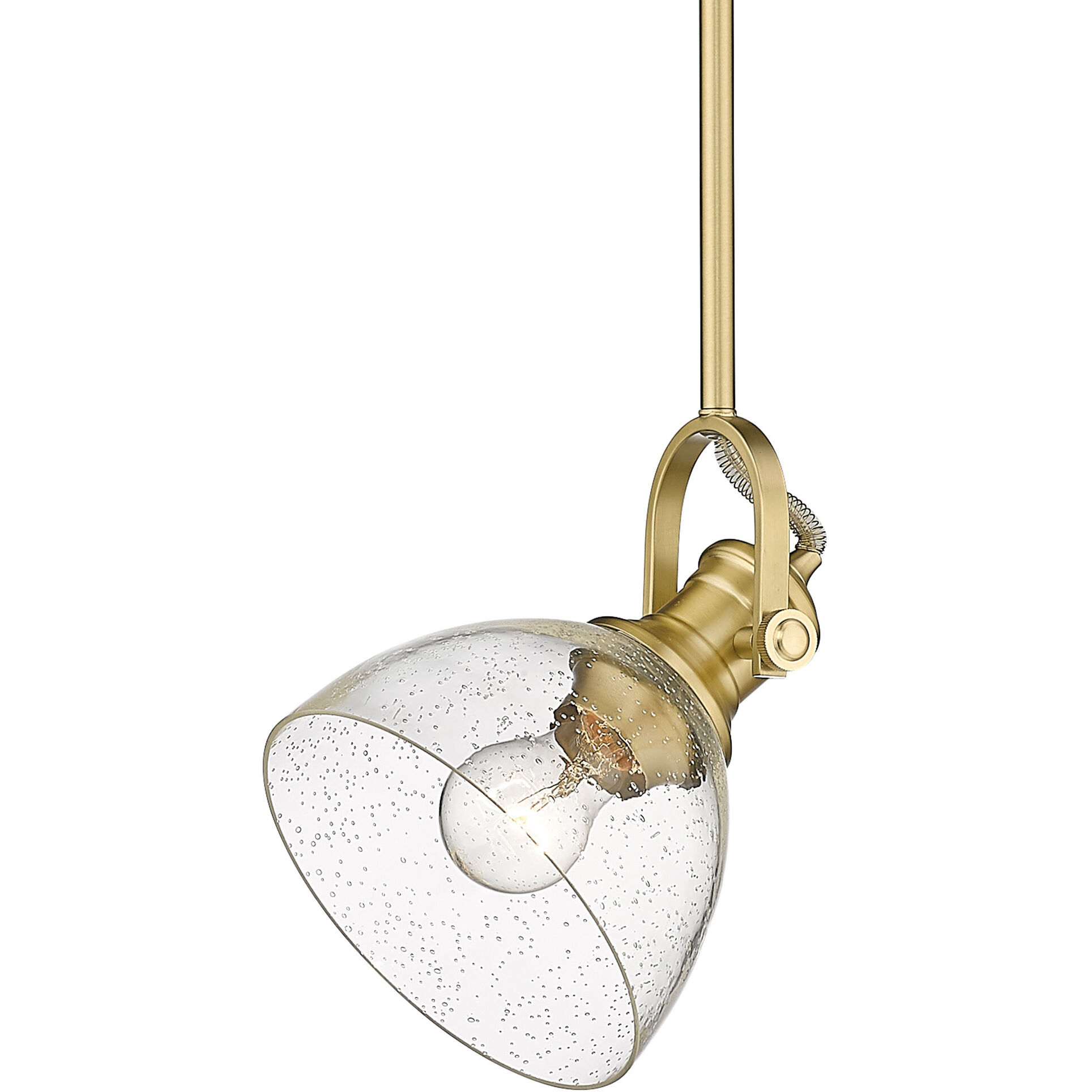 Yep Hines 1 Light 6.88 inch Brushed Champagne Brass Pendant Ceiling Light in Seeded Glass