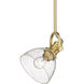 Yep Hines 1 Light 6.88 inch Brushed Champagne Brass Pendant Ceiling Light in Seeded Glass