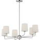 Bristol 6 Light 34 inch Satin Nickel Single-Tier Chandelier Ceiling Light