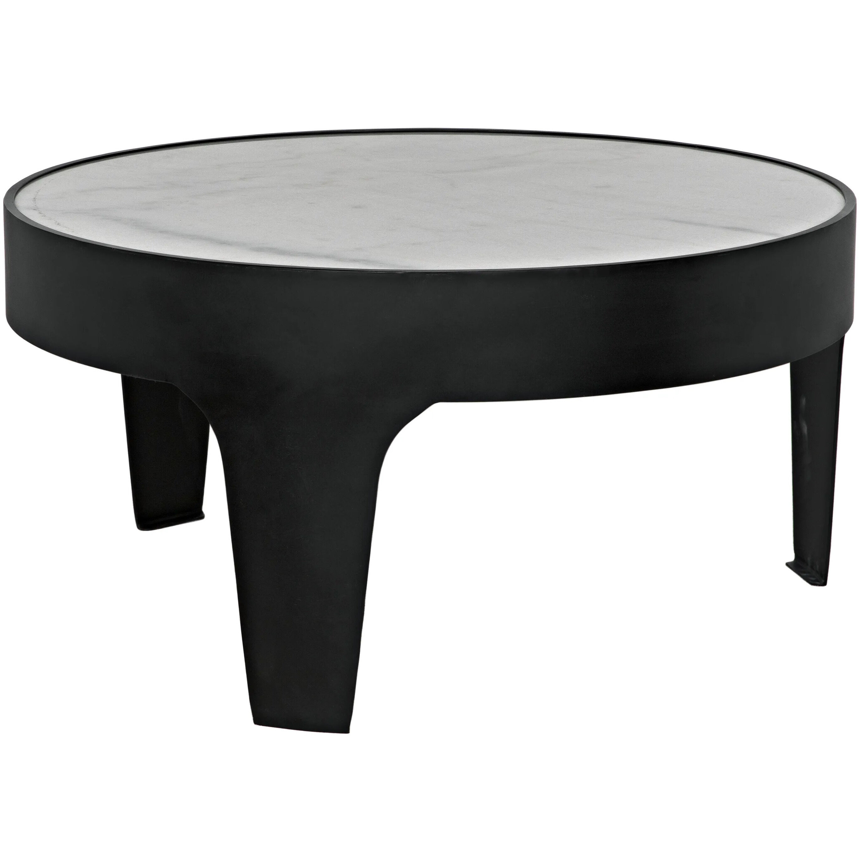 Cylinder 36 X 36 inch Matte Black Coffee Table, Round