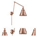 Appalachian 30 inch 3.5 watt Antique Copper Swing Arm Wall Light, Franklin Restoration