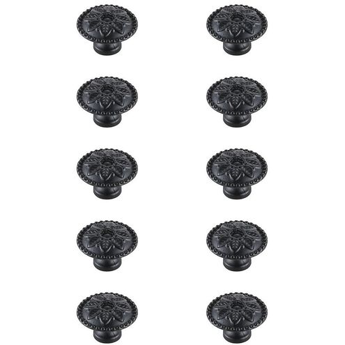 Corio Matte Black Hardware Cabinet Knob, Set of 10