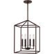 Perryton 4 Light 12.25 inch Bronze Foyer Pendant Ceiling Light, Small