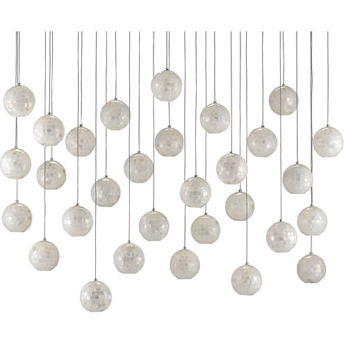 Finhorn 30 Light 54 inch Painted Silver/Pearl Multi-Drop Pendant Ceiling Light