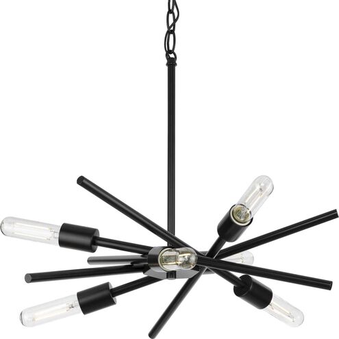 Astra 6 Light 22.57 inch Matte Black Chandelier Ceiling Light, Design Series