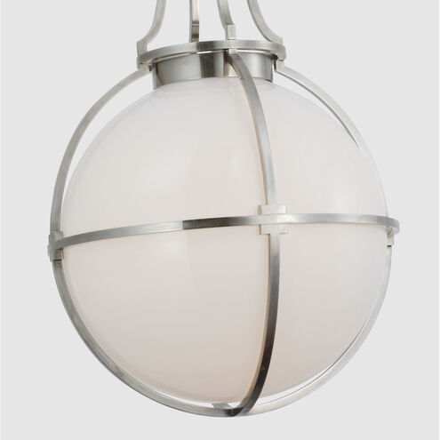 Chapman & Myers Gracie LED 19.25 inch Antique Nickel Captured Globe Pendant Ceiling Light, Large
