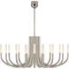 Kelly Wearstler Rousseau LED 50 inch Polished Nickel Chandelier Ceiling Light in Etched Crystal, Large