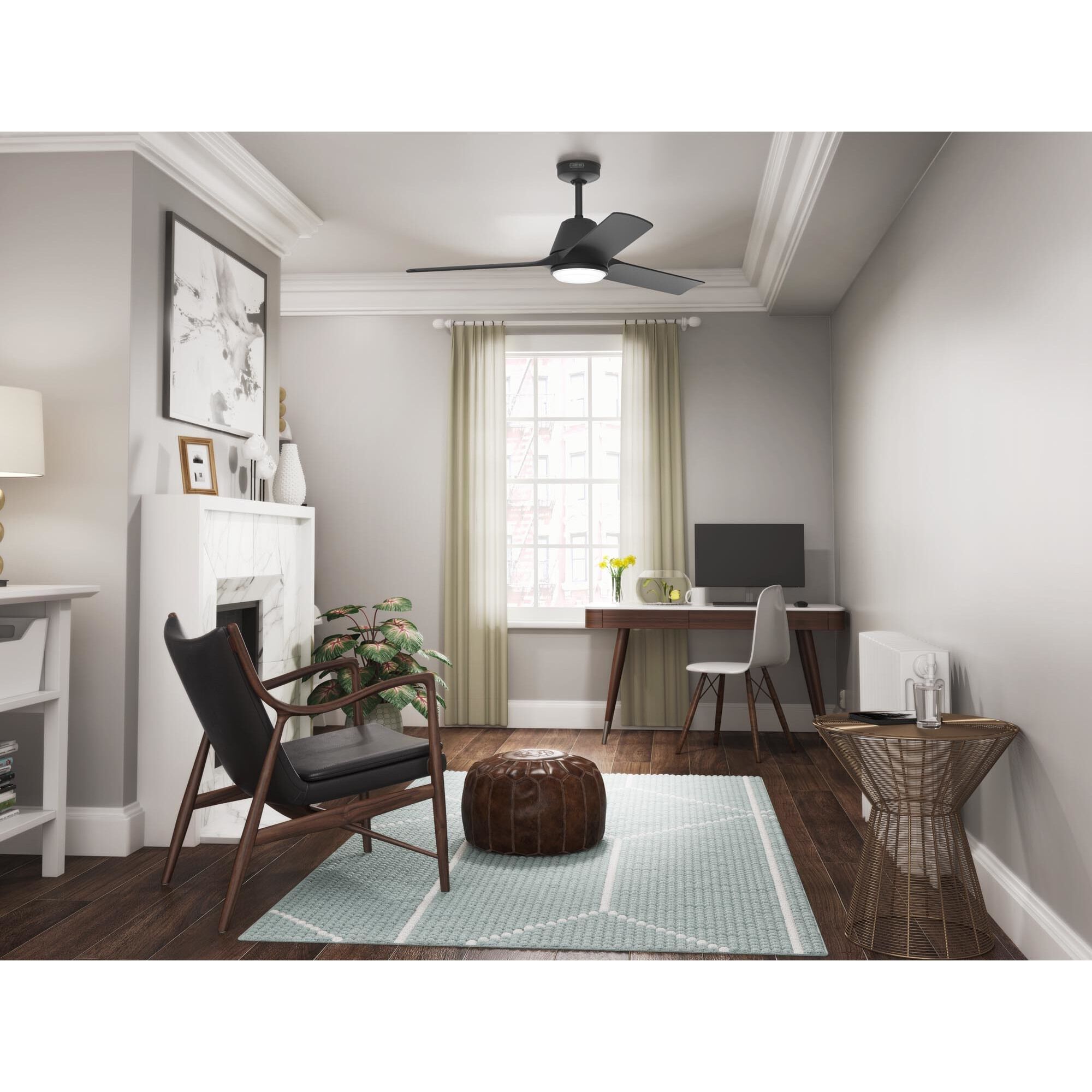 Aeronaut 52 inch Matte Black Outdoor Ceiling Fan