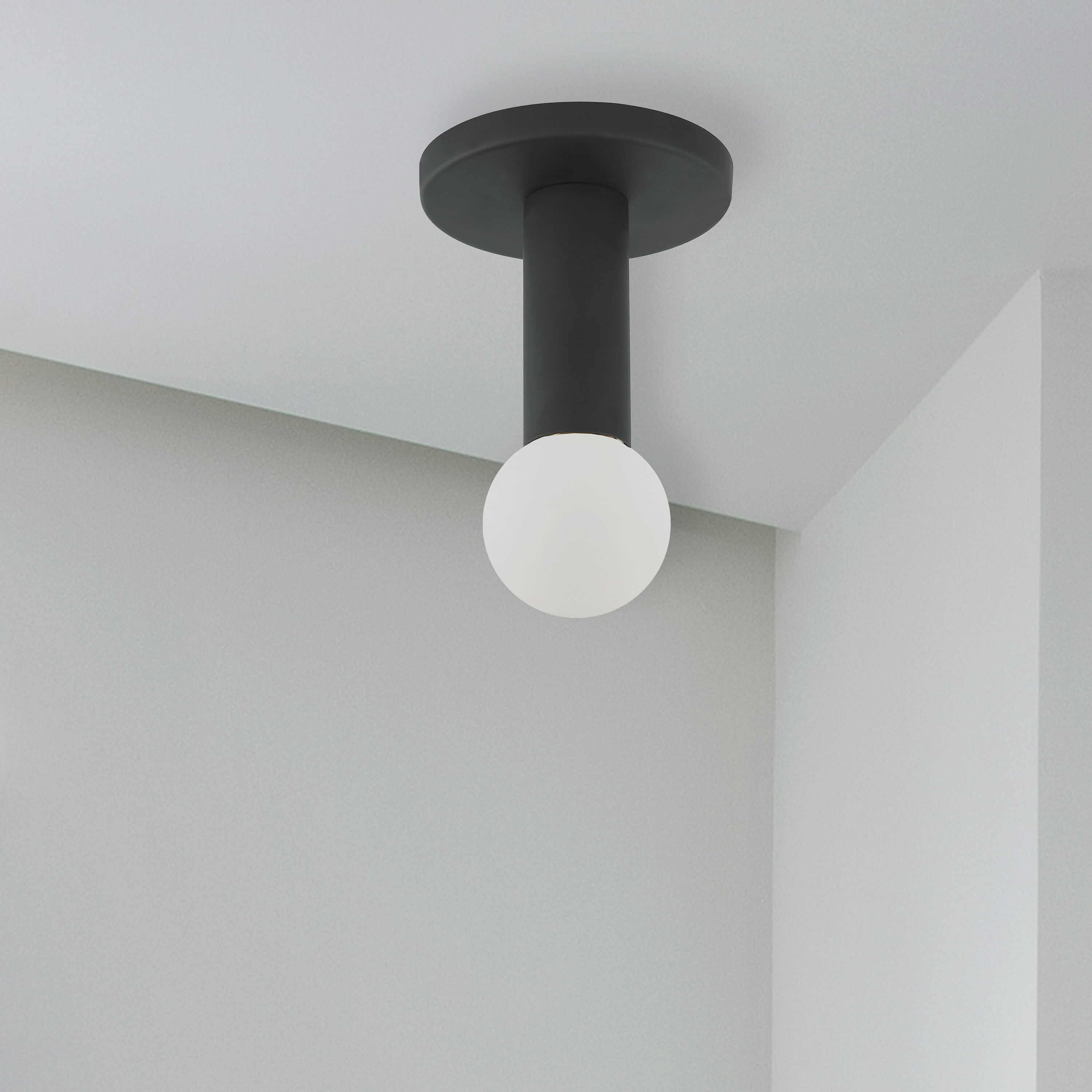 Adams 1 Light 4.75 inch Matte Black Flush Mount Ceiling Light