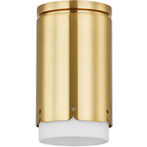 Asa 1 Light 4.75 inch Aged Brass Flush Mount Ceiling Light