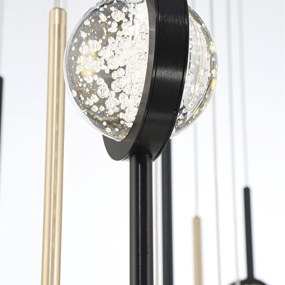 Barletta LED 39.75 inch Gold and Black Chandelier Ceiling Light