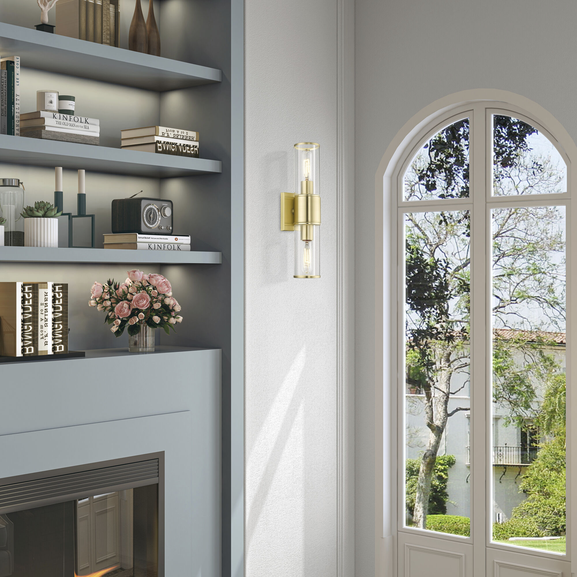 Quincy 2 Light 16 inch Satin Brass Vanity Sconce Wall Light