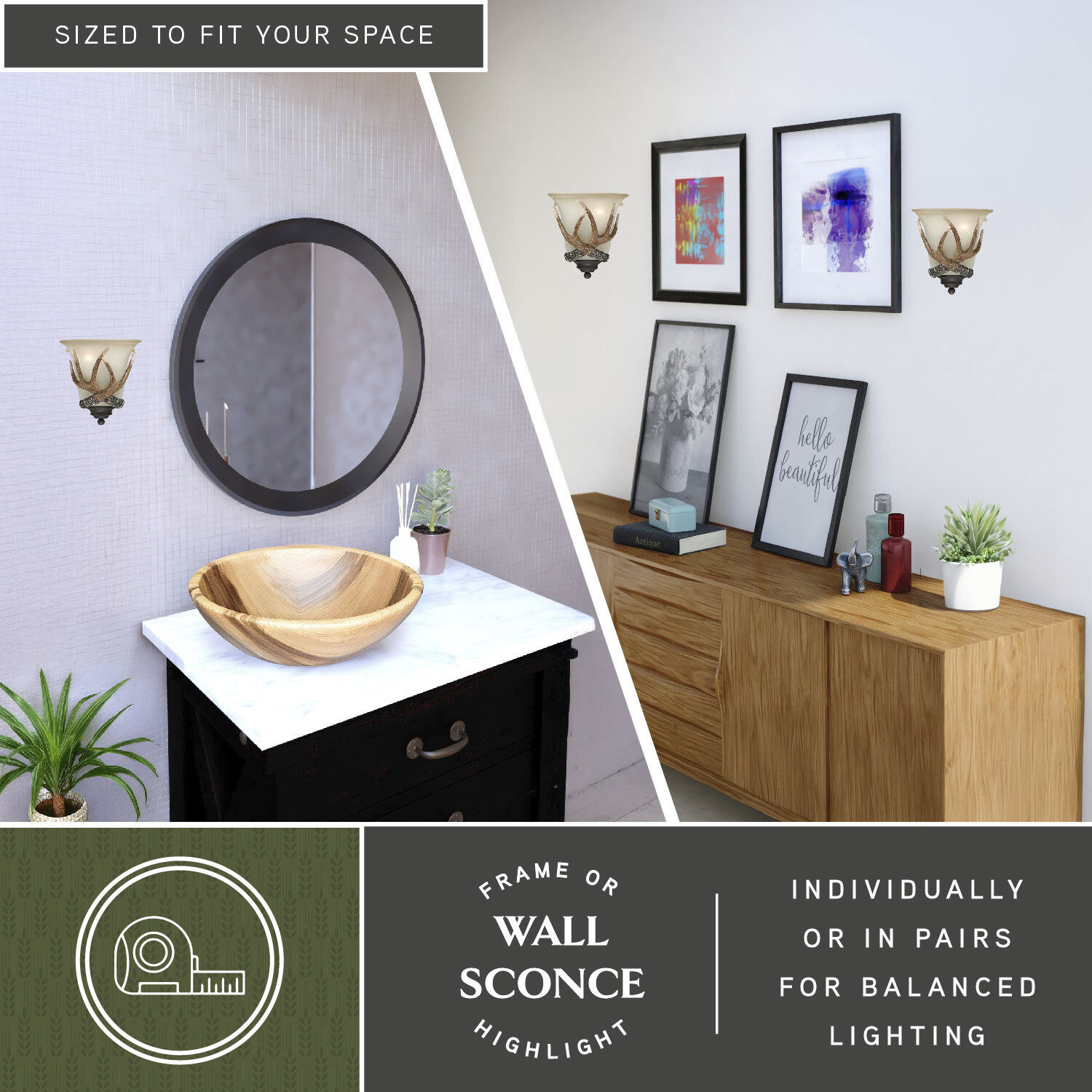 Yoho LED 9 inch Black Walnut Wall Light