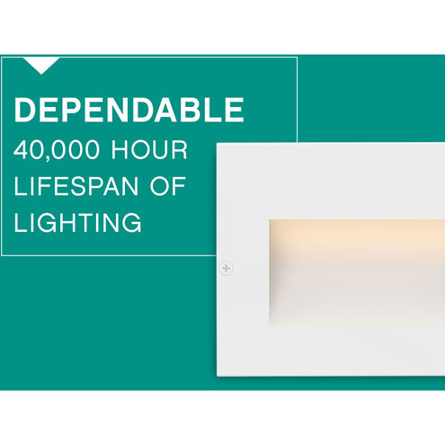 Taper 12v 1.90 watt Satin White Landscape Step Light, Horizontal