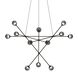 Proton LED 40 inch Polished Black Nickel Pendant Ceiling Light in Smoke Glass