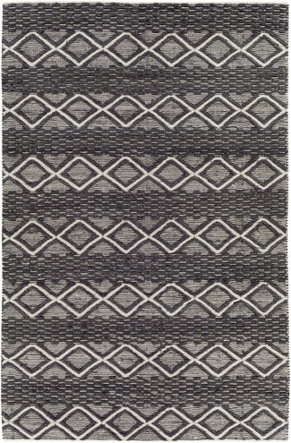 Santa Barbara 60 X 36 inch Black Rug in 3 x 5, Rectangle