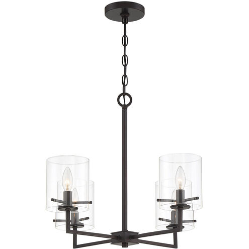 Transitional 4 Light 25.63 inch Oil Rubbed Bronze Chandelier Ceiling Light
