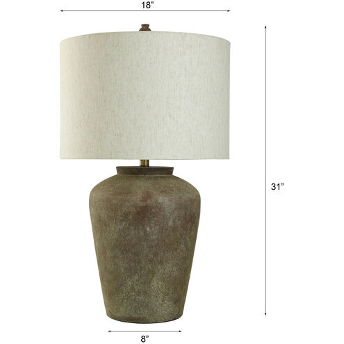 Cameron 31 inch 150 watt Aged Brown and Heathered Oatmeal Table Lamp Portable Light