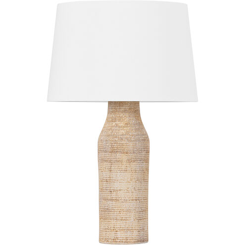 Medina 28.5 inch 15.00 watt Aged Brass and Ceramic Basketweave Table Lamp Portable Light