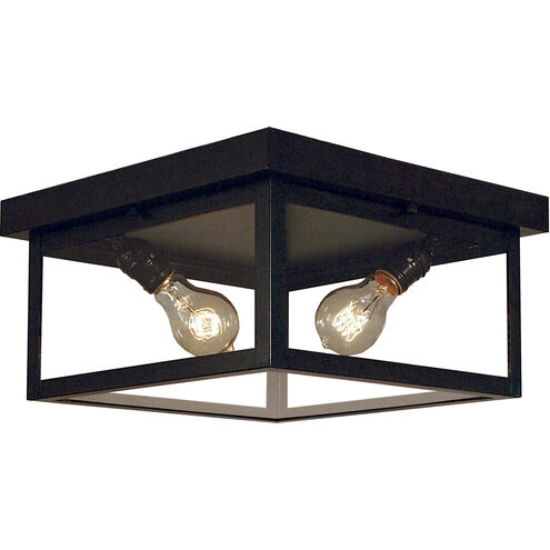 Vintage 2 Light 12 inch Verdigris Patina Flush Mount Ceiling Light in White Opalescent