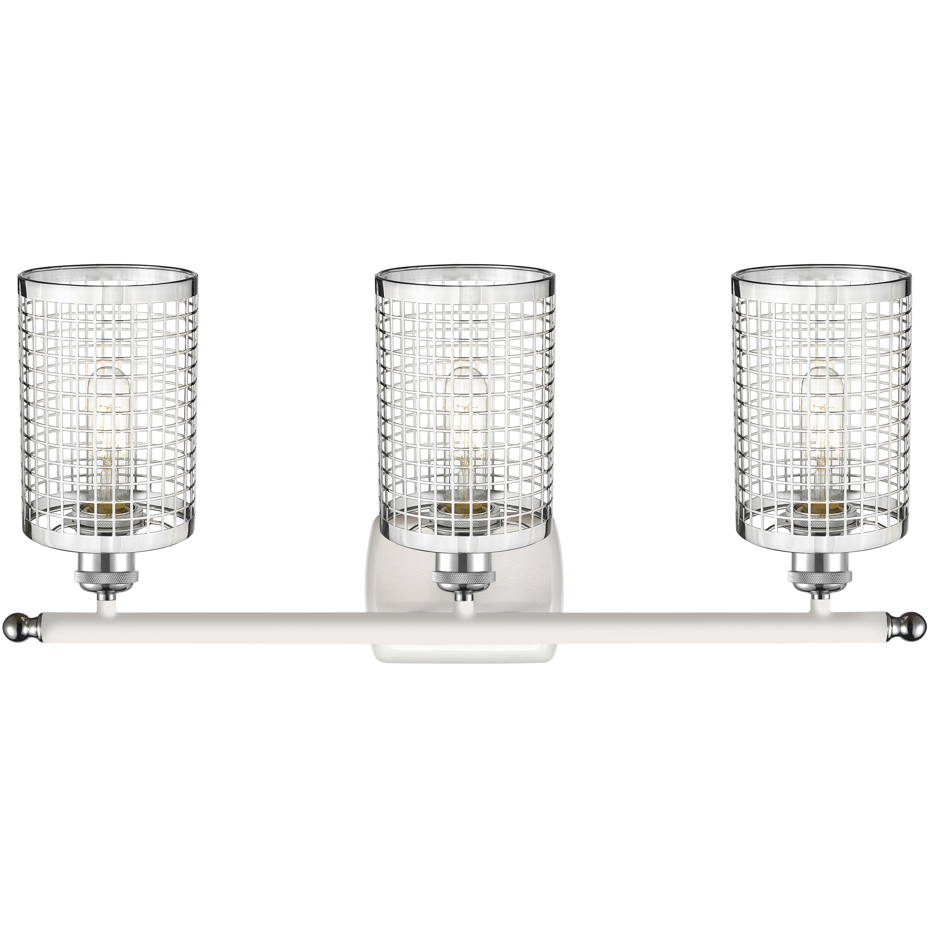 Nestbrook 3 Light 26 inch White and Polished Chrome Bath Vanity Light Wall Light