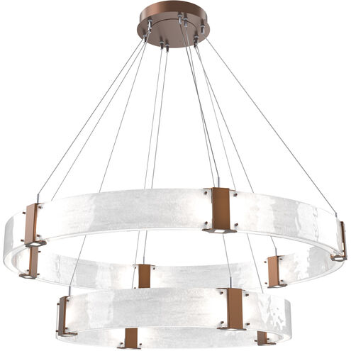 Parallel LED Burnished Bronze Chandelier Ceiling Light, Two-Tier Ring