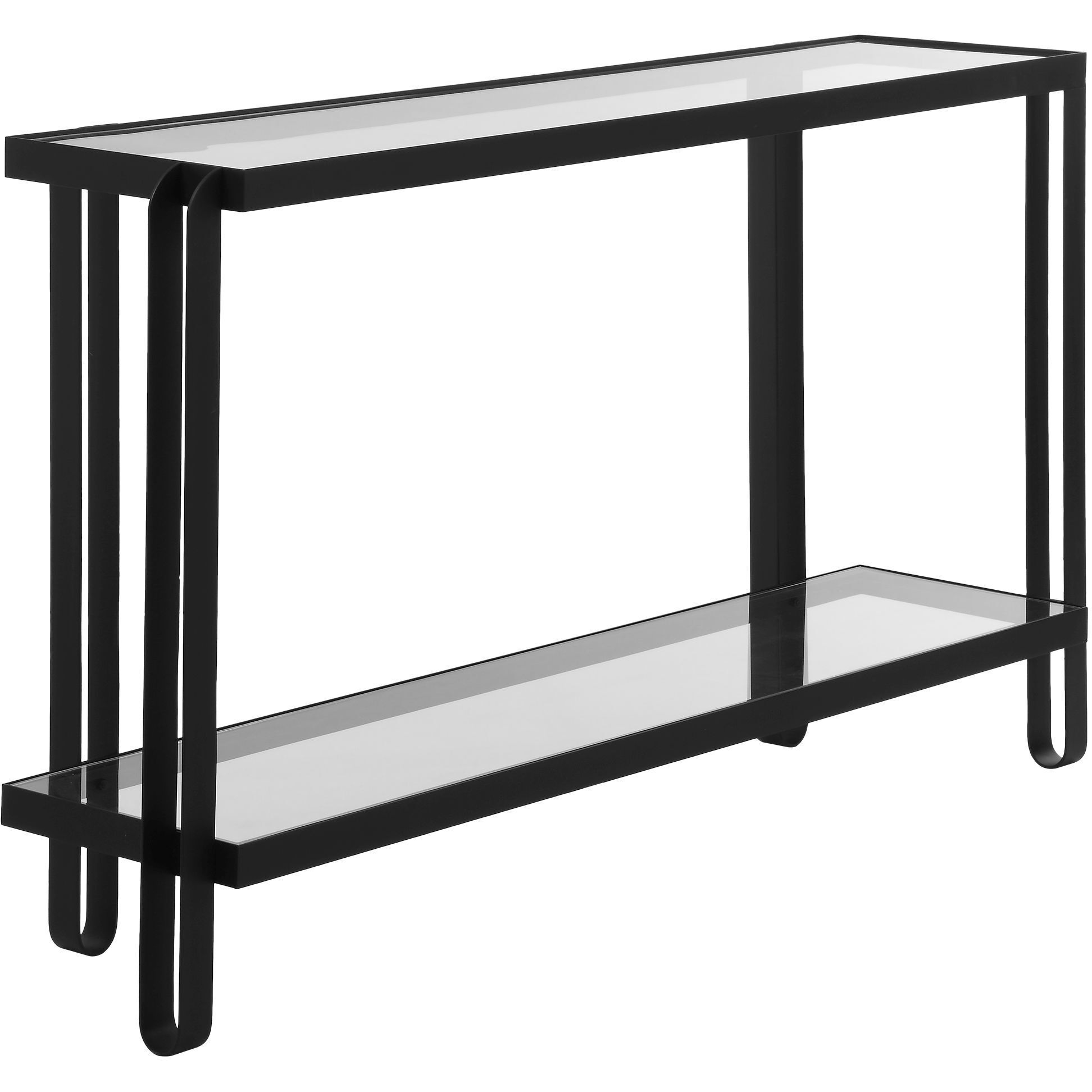 Shadow 55.25 inch Satin Black and Clear Glass Console Table