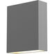 Flat Box LED 7 inch Textured Gray Indoor-Outdoor Sconce