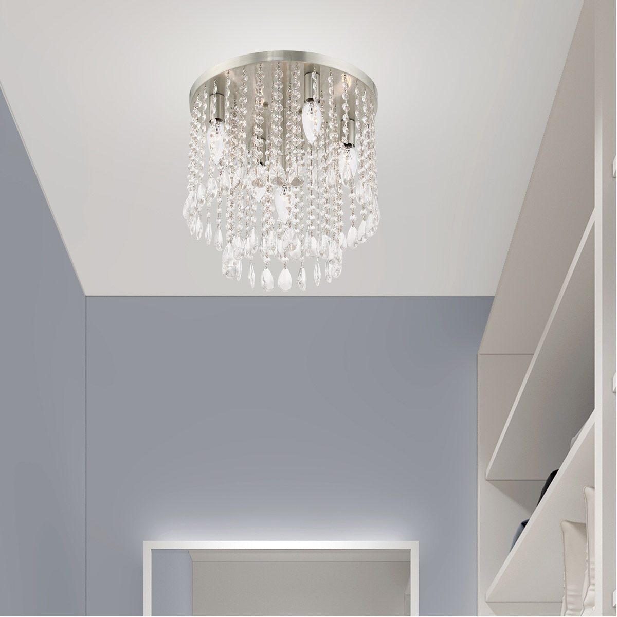 Elizabeth 5 Light 14 inch Brushed Nickel Flush Mount Ceiling Light