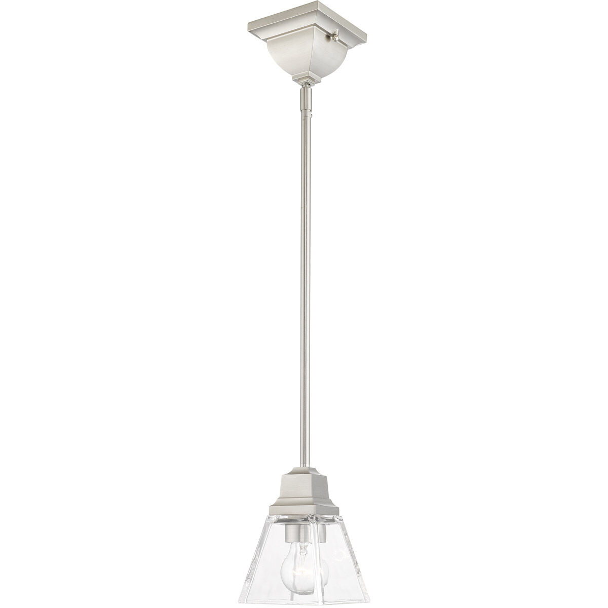 Mission 1 Light 5 inch Brushed Nickel Pendant Ceiling Light