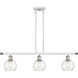 Ballston Athens 3 Light 36 inch White and Polished Chrome Island Light Ceiling Light in Seedy Glass