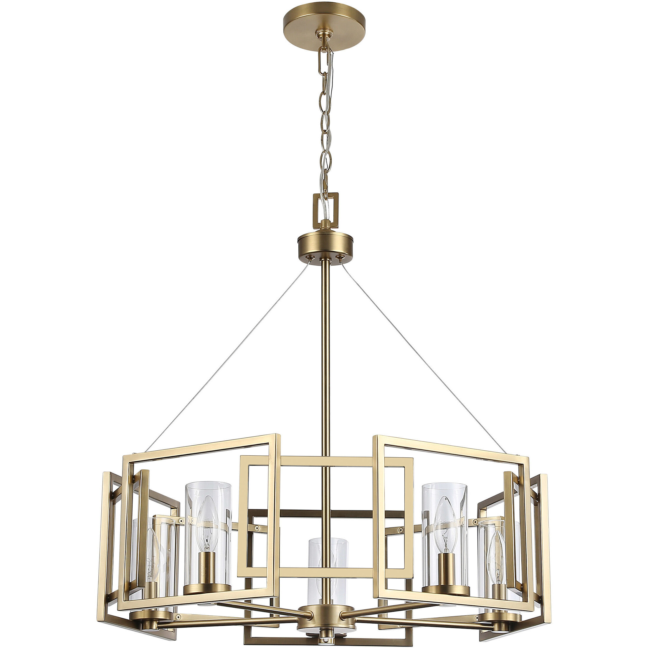 Marco 5 Light 24.5 inch Brushed Champagne Brass Chandelier Ceiling Light