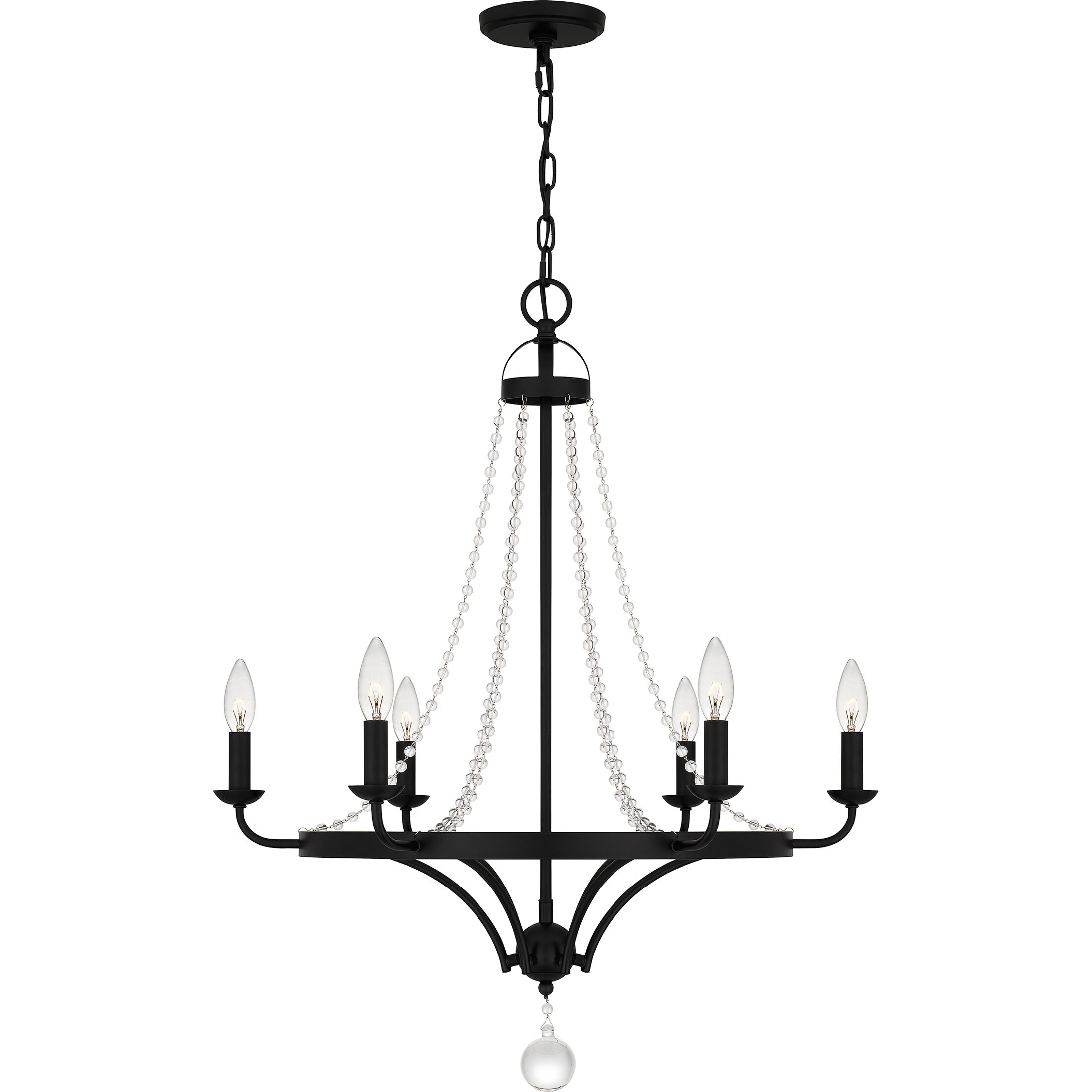 Adelaide 6 Light 26 inch Matte Black Chandelier Ceiling Light
