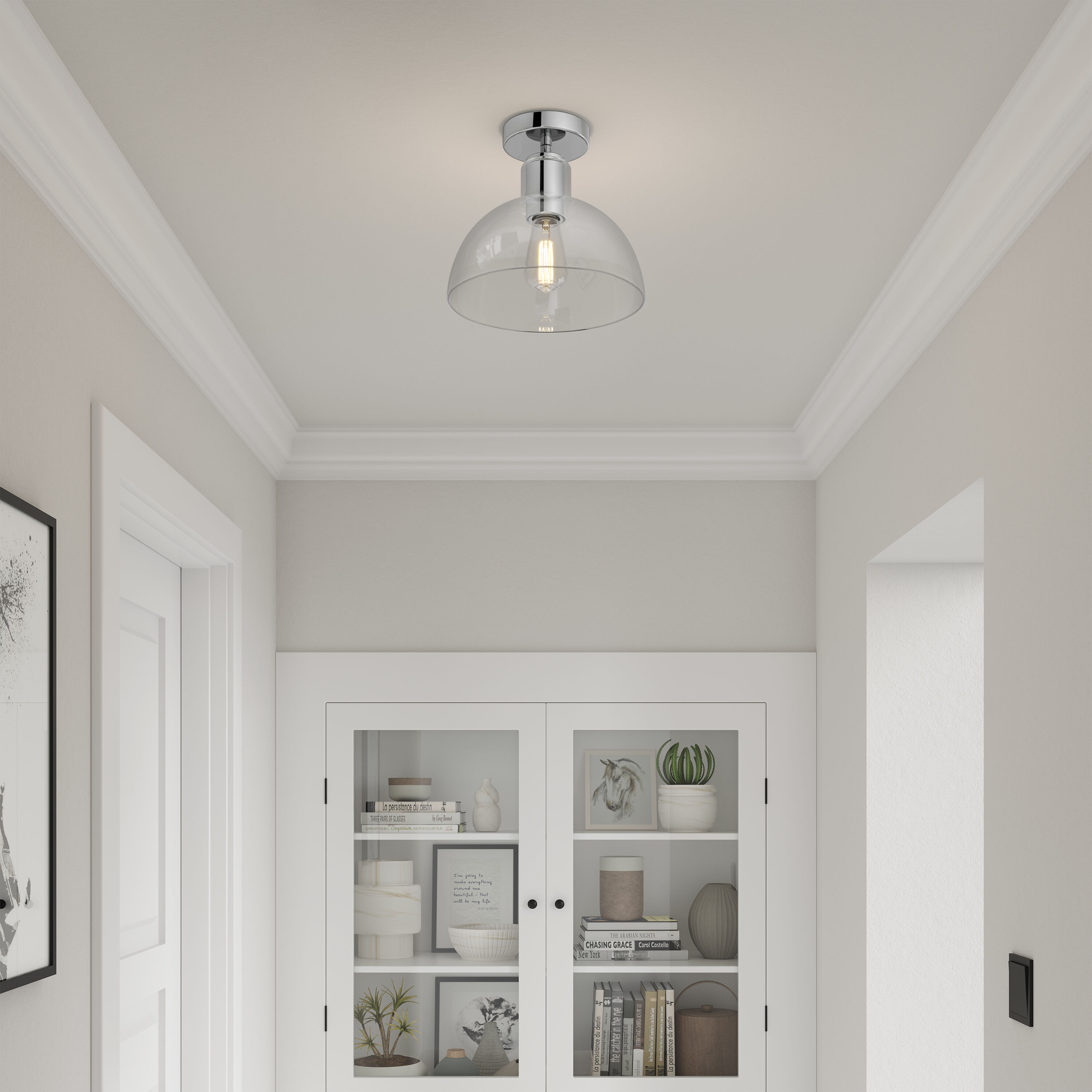 Knightsdale 1 Light 10 inch Chrome Semi-Flush Mount Ceiling Light