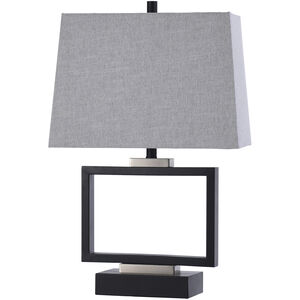 Logan 27 inch 100.00 watt Black Metal With Silver Metal Accents Table Lamp Portable Light