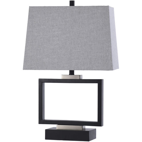 Logan 27 inch 100.00 watt Black Metal With Silver Metal Accents Table Lamp Portable Light