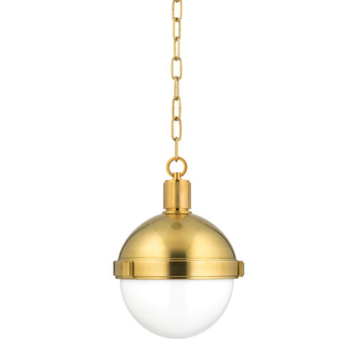 Lambert 1 Light 9.5 inch Aged Brass Pendant Ceiling Light