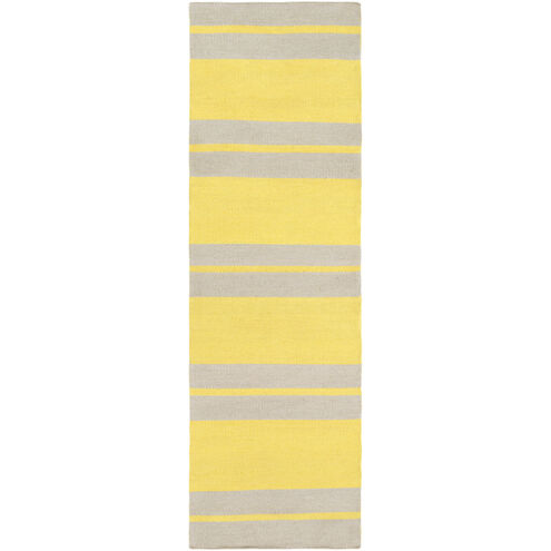 Nantucket 96 X 30 inch Mustard/Ivory Handmade Rug