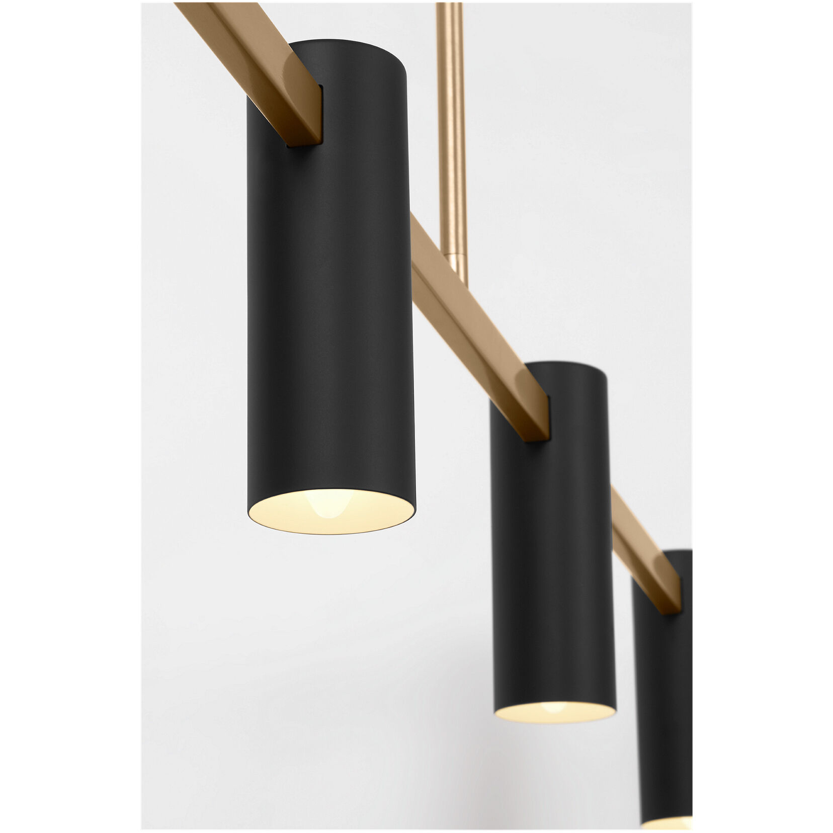 Zentro LED 48 inch Satin Brass Linear Chandelier Ceiling Light