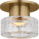 C&M by Chapman & Myers Holsted 1 Light 5 inch Estate Brass Flush Mount Ceiling Light